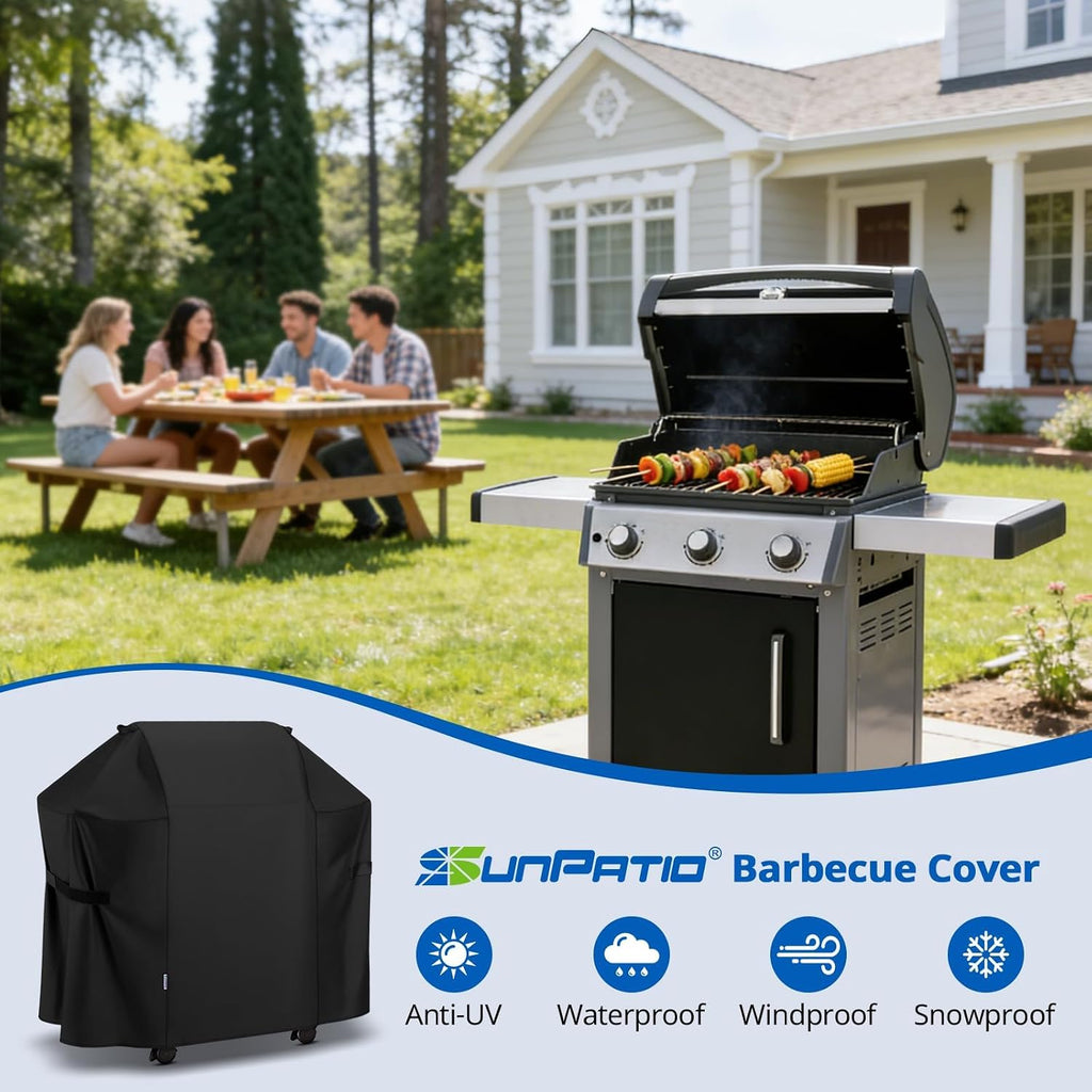 BBQ Grill Cover 52 Inch, Outdoor Durable Waterproof Gas Barbecue Cover, Compatible for Weber Spirit 200 and 300