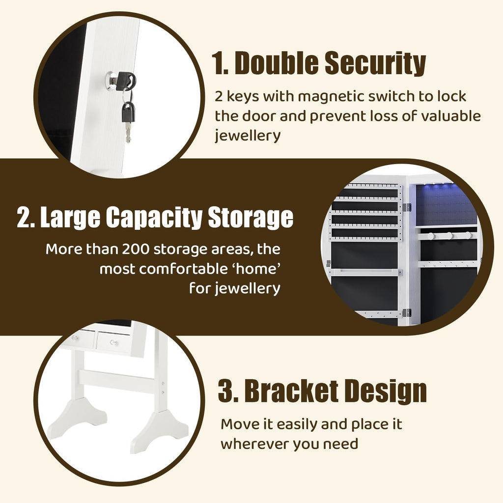 Jewelry Armoire Cabinet, Jewelry Organizer, Freestanding