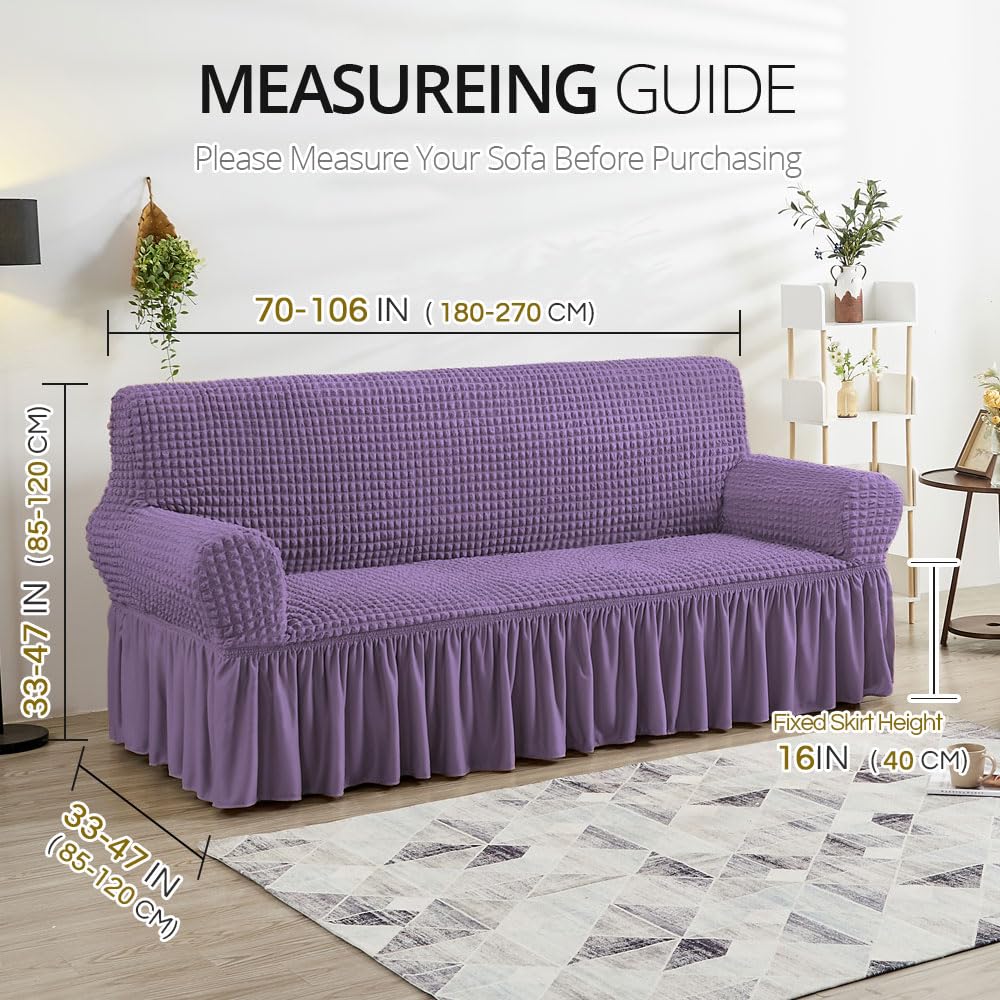 Sofa Covers Purple Couch Cover Stretch Sofa Slipcovers with Skirt