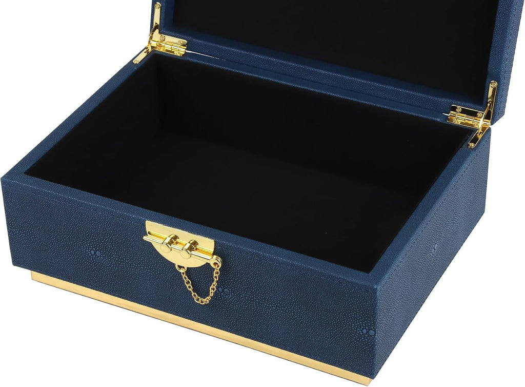 Elegant Faux Leather Decorative Box, Storage Jewelry Box Organizer, Large Dresser Cosmetic Organizer Holder, Classic