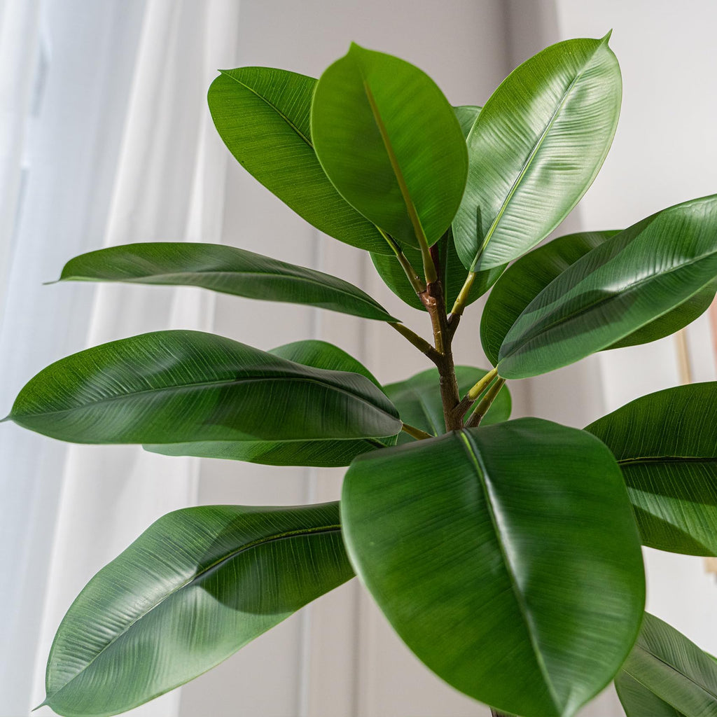 7.2ft Artificial Rubber Tree Faux Plants Indoor Faux Floor Artificial Trees Indoor, Fake Plant Fake Tropical