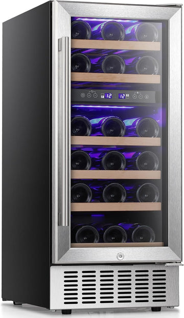 Wine Fridge 15" Wine Cooler Under Counter Beverage Refrigerator Beer Mini Fridge
