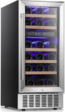 Wine Fridge 15" Wine Cooler Under Counter Beverage Refrigerator Beer Mini Fridge
