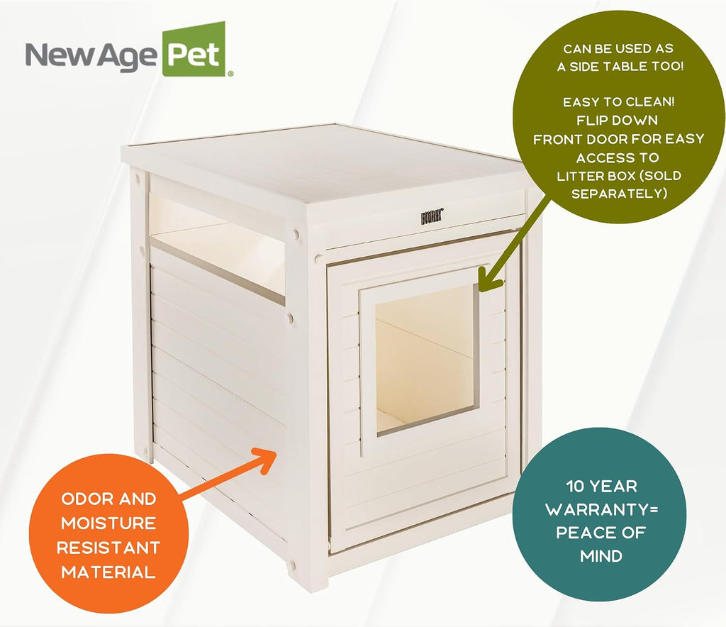 Litter Box Enclosure, Standard, Antique White