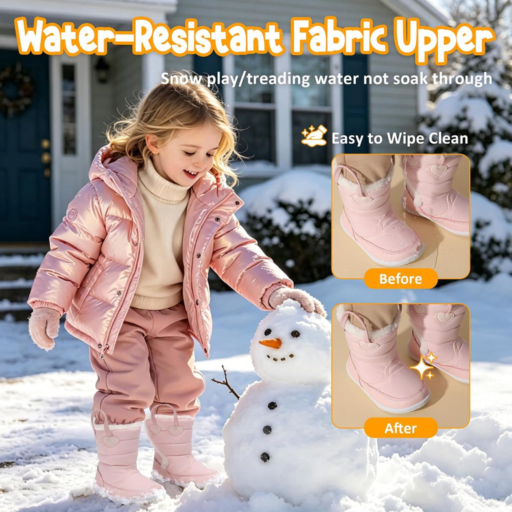 Toddler Winter Boots Water Resistant Snow Boots Warm Winter Shoes
