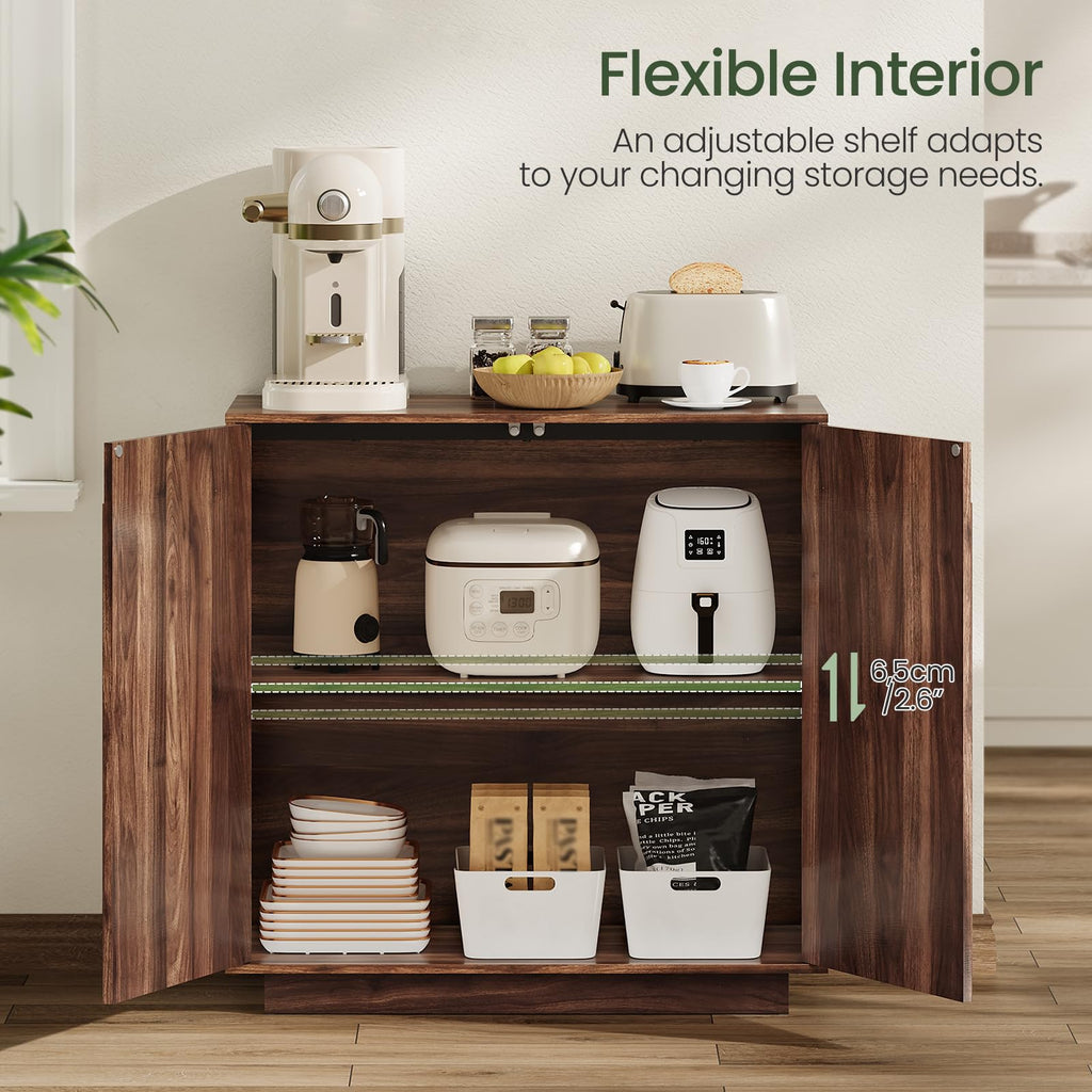 Buffet Cabinet, Sideboard Buffet Cabinet with Storage, Coffee Bar Cabinet, Push-to-Open Doors & Adjustable Internal