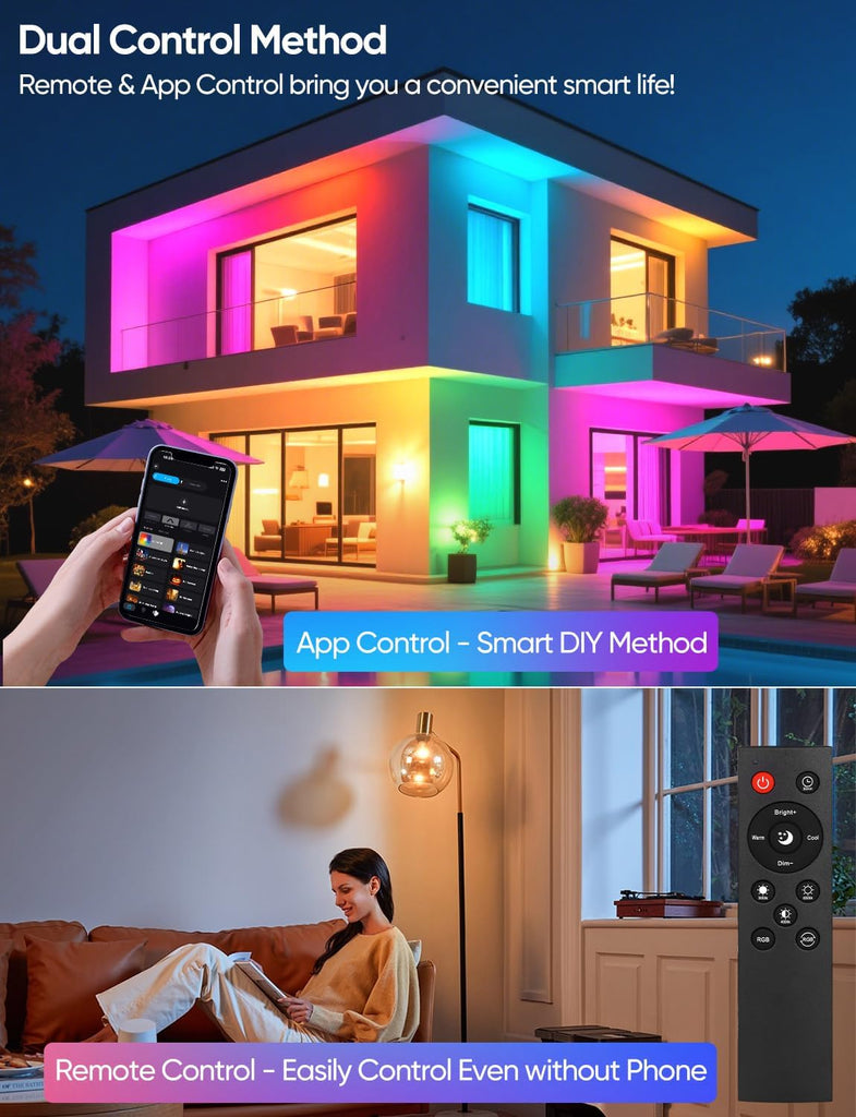 Smart A19 LED Light Bulbs, 60W Equivalent 800LM Color Changing E26 9W Bluetooth Light Bulbs with Remote Control, 16