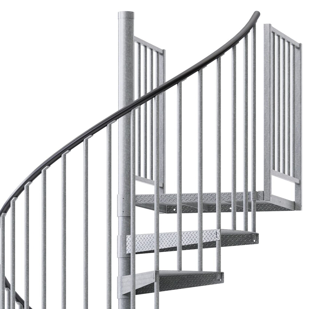 Reroute Industrial Galvanized Exterior 60in Diameter, Fits Height 119in - 133in, 2 36in Tall Platform Rails Spiral