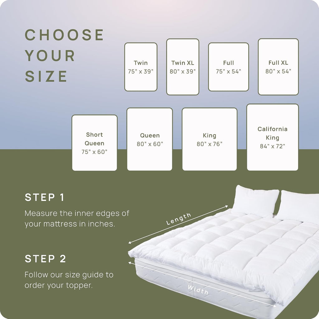 Queen Cotton Mattress Topper, 1200 GSM Extra Thick Plush Mattress Pad, Soft | thick pillow top, back pain relief