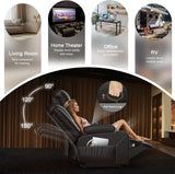 Recliner Sofa 3 Seater Sofa with Recliner, Home Theater Seating with Liftable Console & Removable Armrest