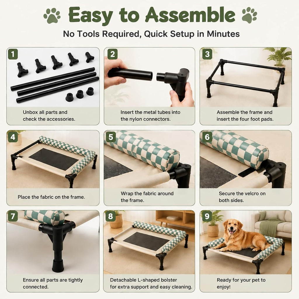 Elevated Dog Bed for Small Medium Pets 25.9x17.7x6.7 Inch Raised Cot