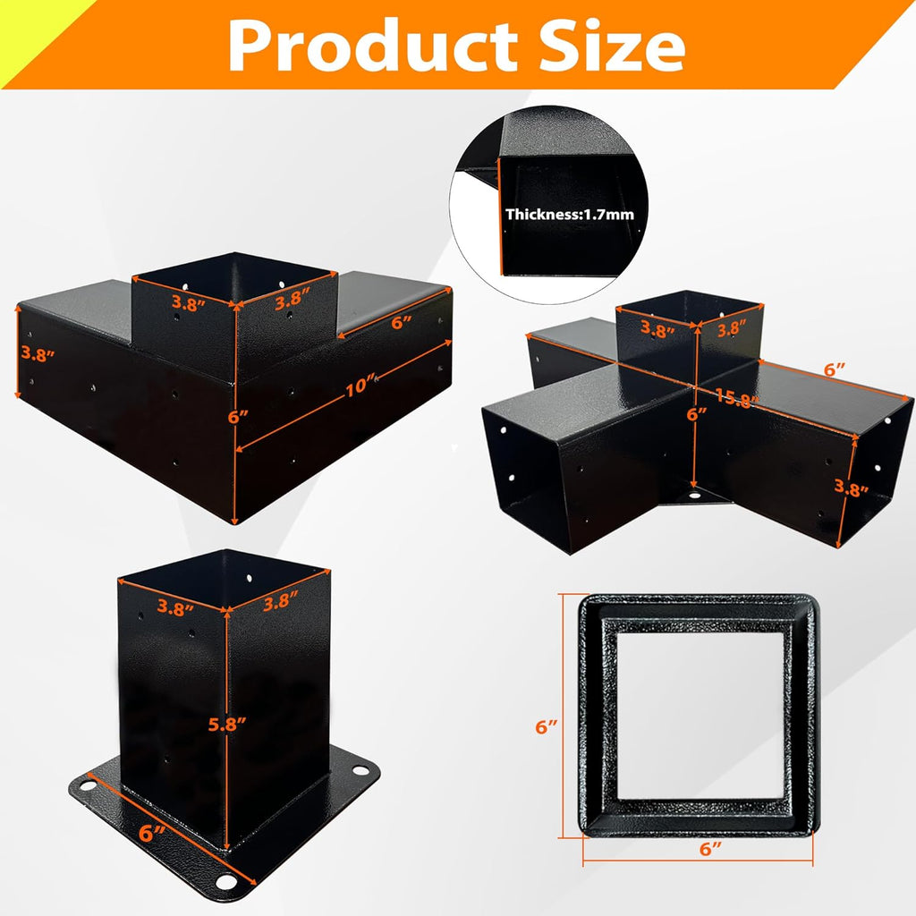 Pergola Kit with 3-Way Brackets & 4-Way Corner Brackets for  - Image 2