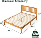 Alexia Wood Platform Bed Frame with headboard, Solid Wood Foundation with Wood Slat Support, No Box Spring Needed