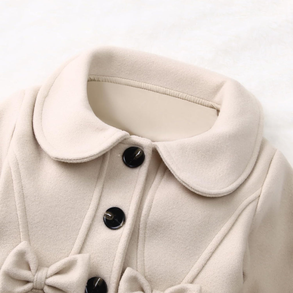 Toddler Baby Girls Dress Coat Kids Wool Blend Long Sleeve Buttons Jacket Fall Winter Outerwear Clothes