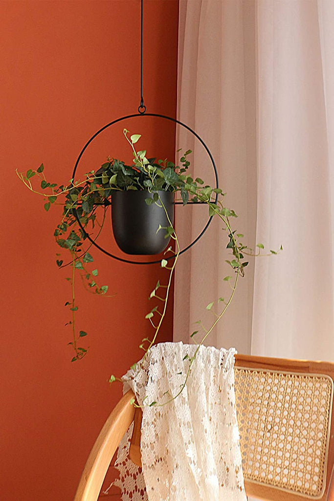 Hanging Planter for Indoor Outdoor Plants Metal Mid Century Minimalist Wall Ceiling Plant Hanger, Hanging Flower Pot