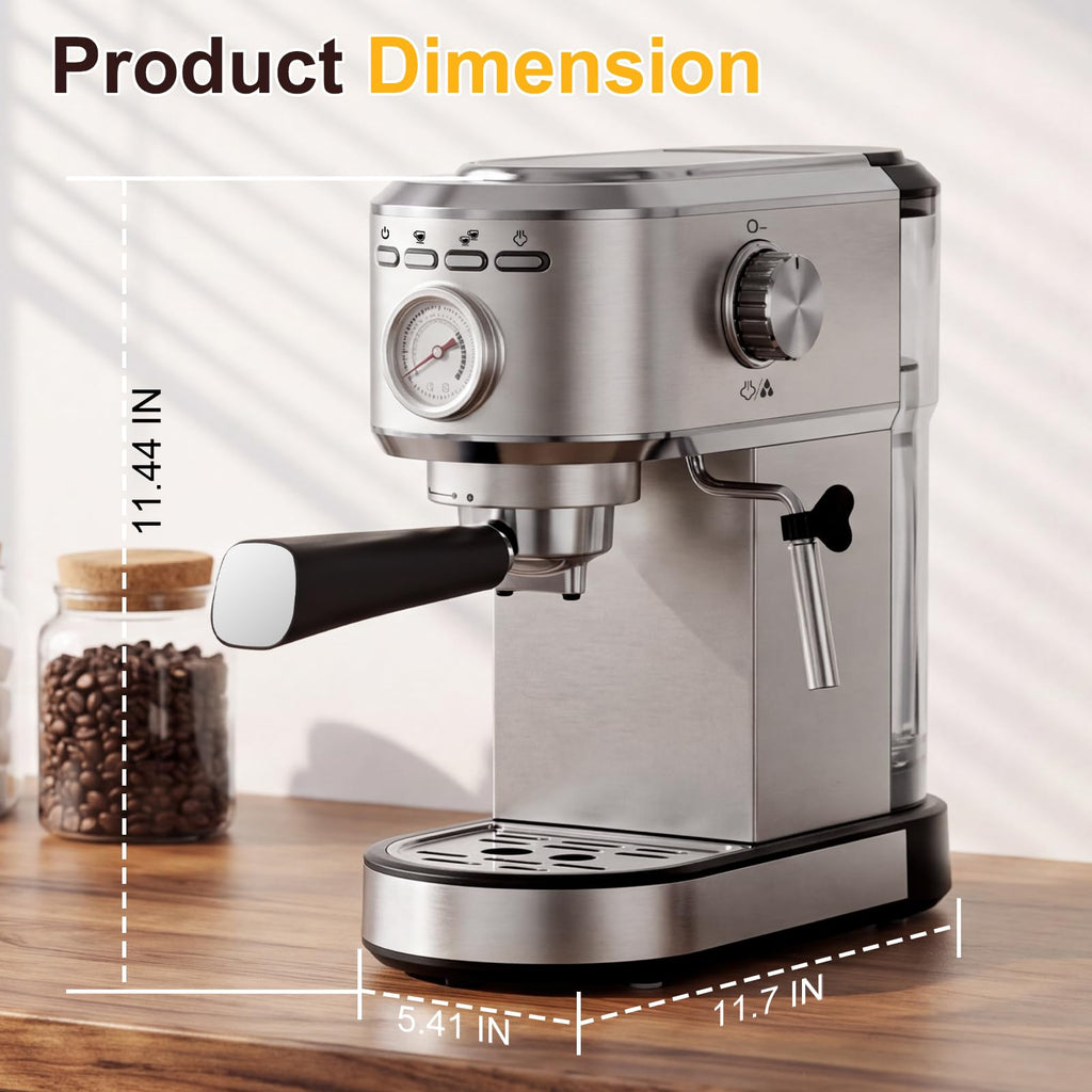 Compact Expresso Coffee Machine 20Bar Espresso Machine, Steam Wand