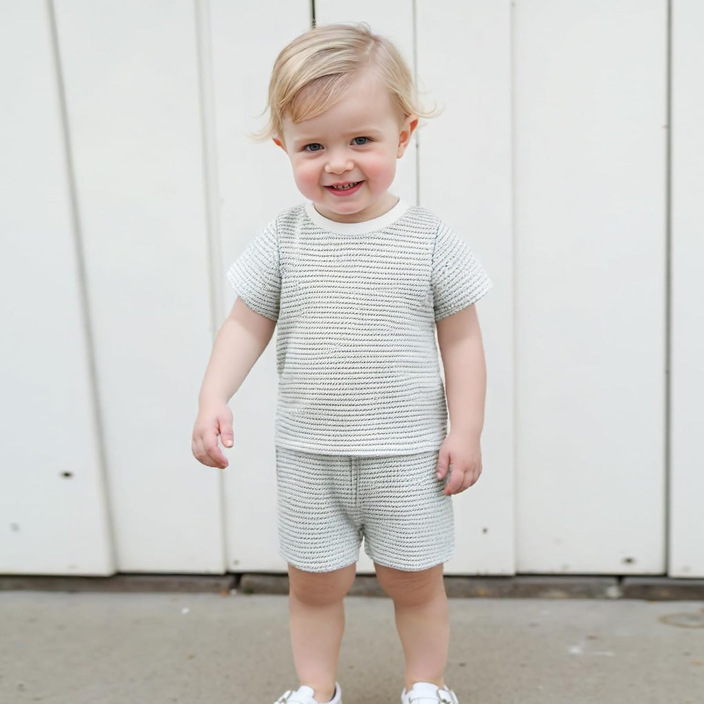 Baby Boy Summer Outfit Striped T-shirt Toddler Boy Summer Clothes 6 12 2 3 4 Kids Boy Short Set
