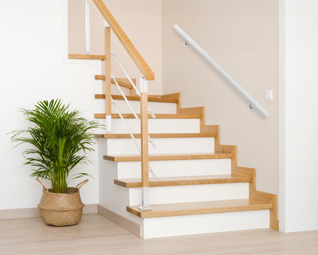 Aluminum Handrail for Indoor or Outdoor Steps and Stairs - Hand Rails for Elderly - DIY Complete Stair Railing Kit