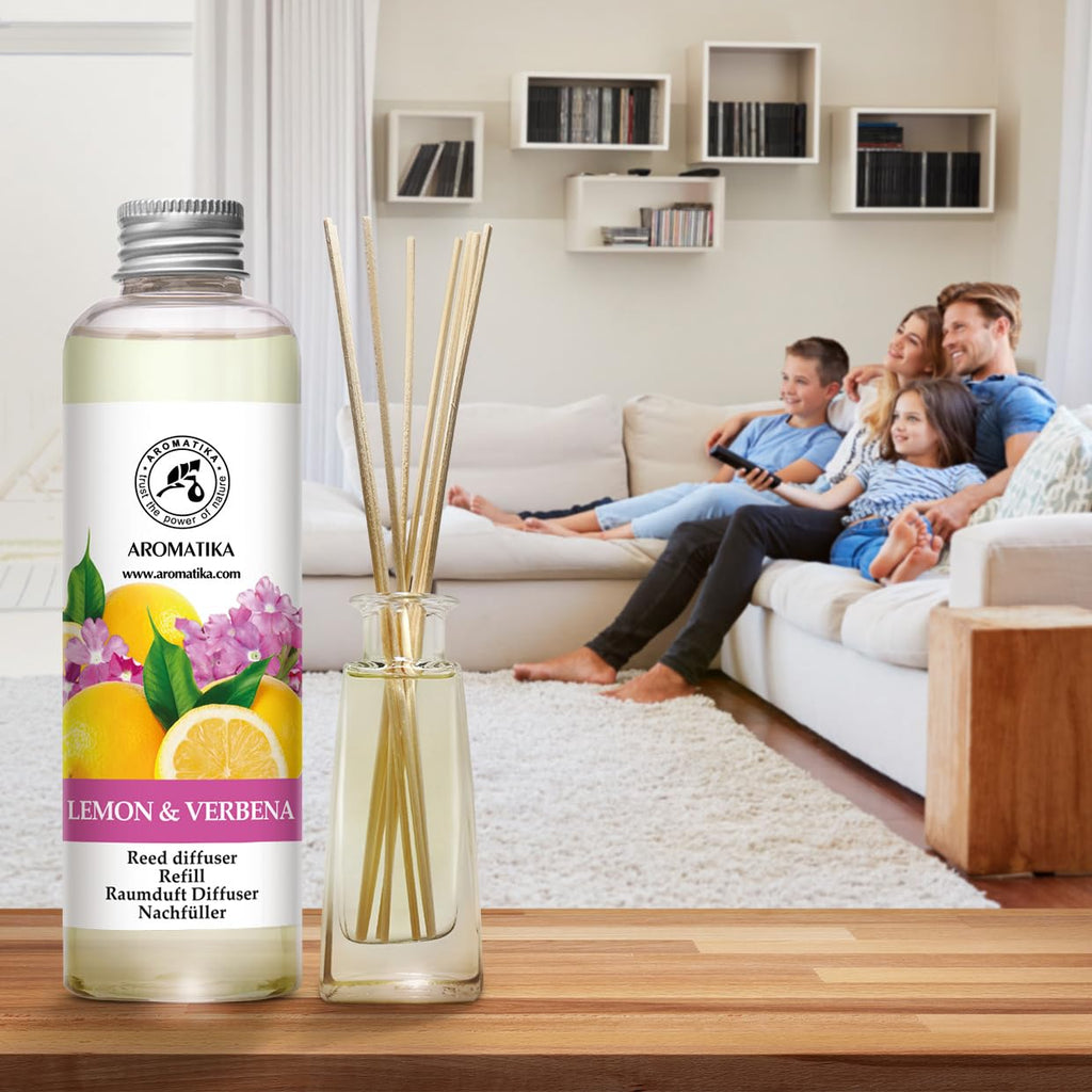 Lemon & Verbena Refill Reed Diffuser 6.8 Fl Oz - Room Diffuser Refill - Home Fragrance - Room Freshener - Fresh and
