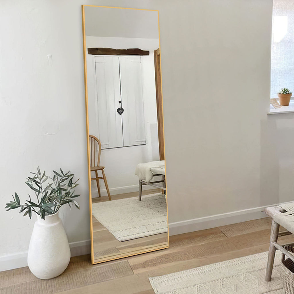 Over The Door Mirror Full Length Miror (Rect-Gold, 59"x20")