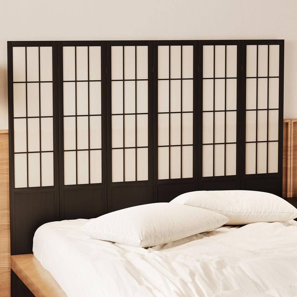Room Divider, 66.9Inch Tall Japanese Shoji Style Folding Wood Screen with Double Hinges Bedroom Hotel Decoration