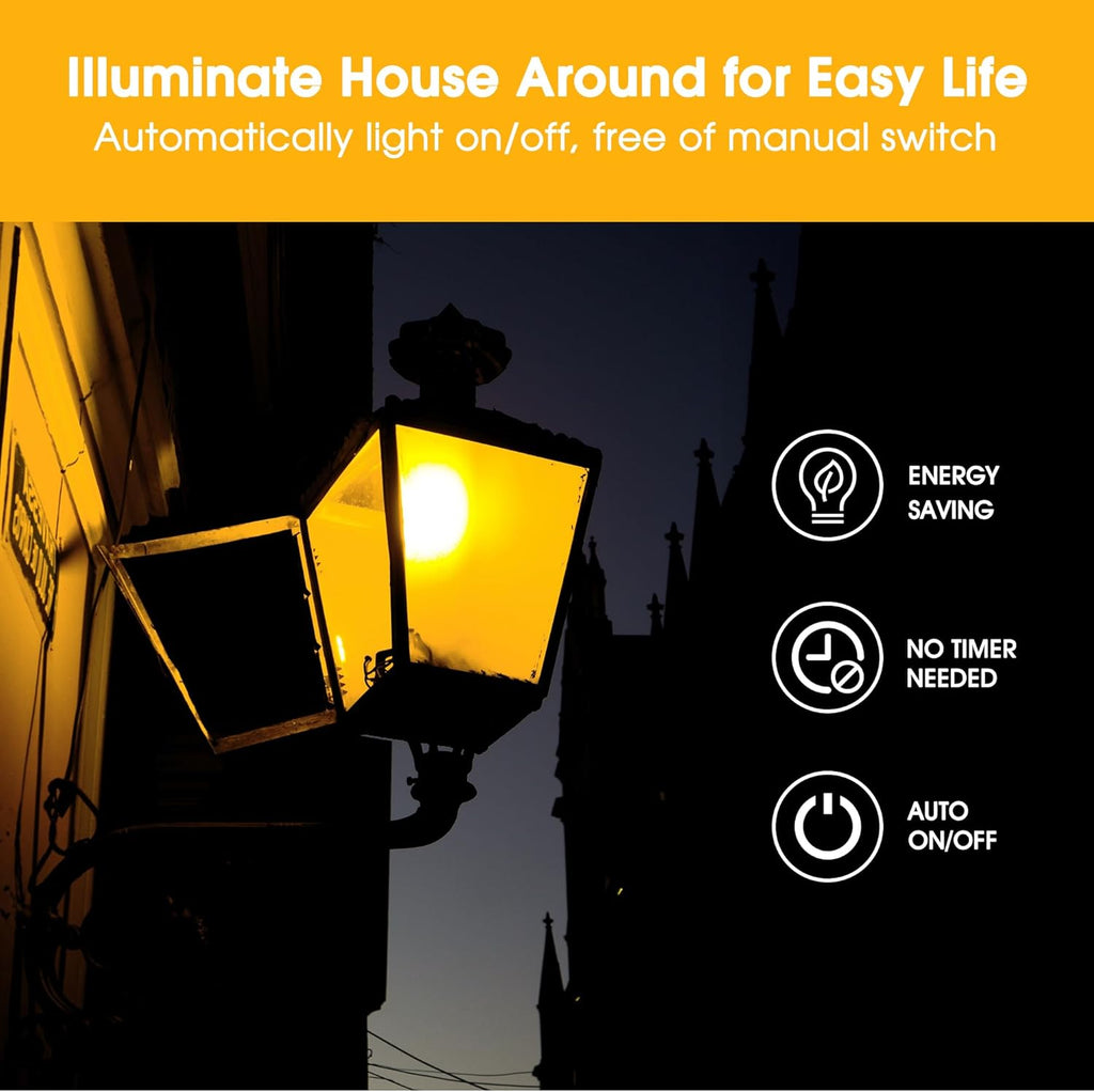 Dusk to Dawn LED Yellow Bug Light Bulb Outdoor, 6W(40W Equivalent)