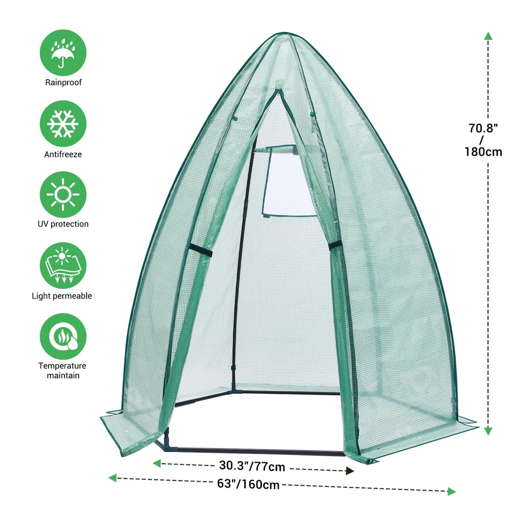 Portable Plant Protector from Animals, Greenhouse for Outsides with Durable PE Cover, Heavy Duty Green House with