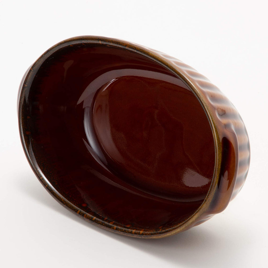 Gratin Dish, Gather, Brown, Diameter 7.3 x Depth 4.6 x Height 1.9 inches (18.5 x 11.7 x 4.8 cm), 16.2 fl oz