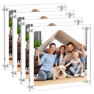 8.5x11 Acrylic Picture Frames 4 Pack, Clear Floating Wall Frames