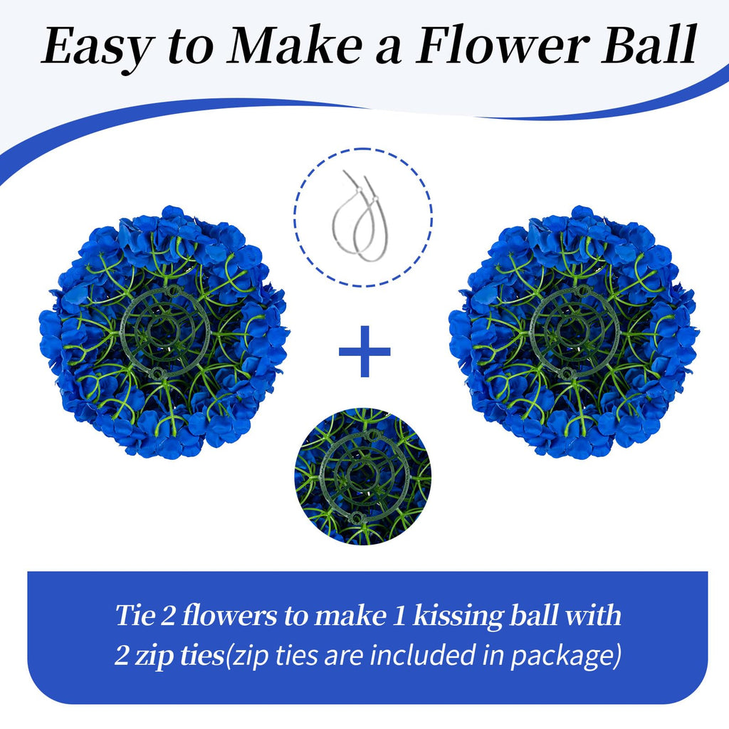 Artificial Flower Balls Wedding Centerpieces 10pcs 11.8" Royal Blue Fake Rose Ball Arrangement Center Pieces for