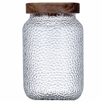 Glass Coffee Jars With Lids 51 oz Clear Jar With Wood Lid Decorative Glass Storage Jars Container Canister for Food