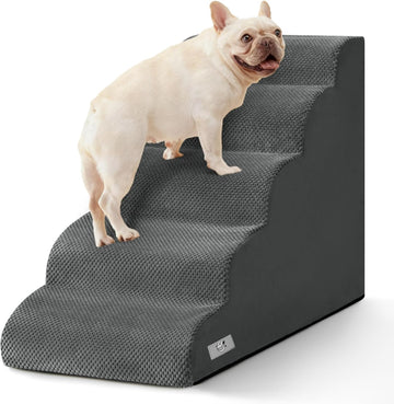 Dog Stairs for High Beds 22.4" H, 5-Step Pet Ramp for Small & Medium Dogs