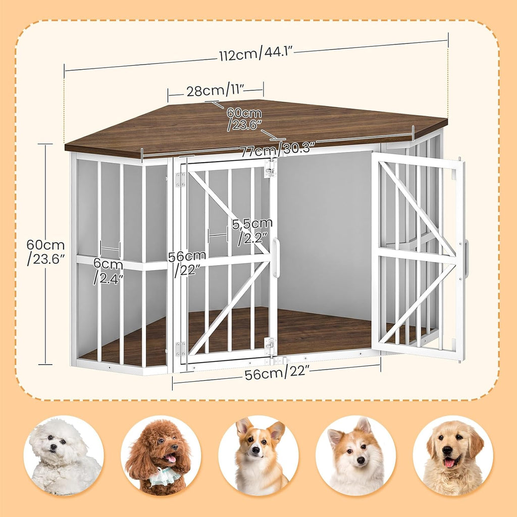 Corner Dog Crate Furniture for Medium Dogs