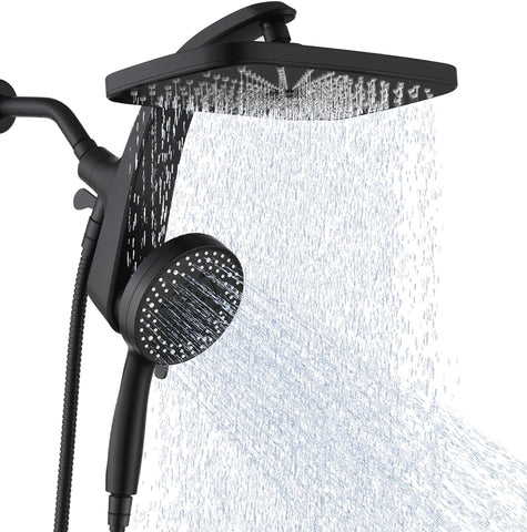 High Pressure Rain Shower Head: Upgrade Shower Heads with Handheld Spray Combo with Fixed Showerhead and 10 Sprays