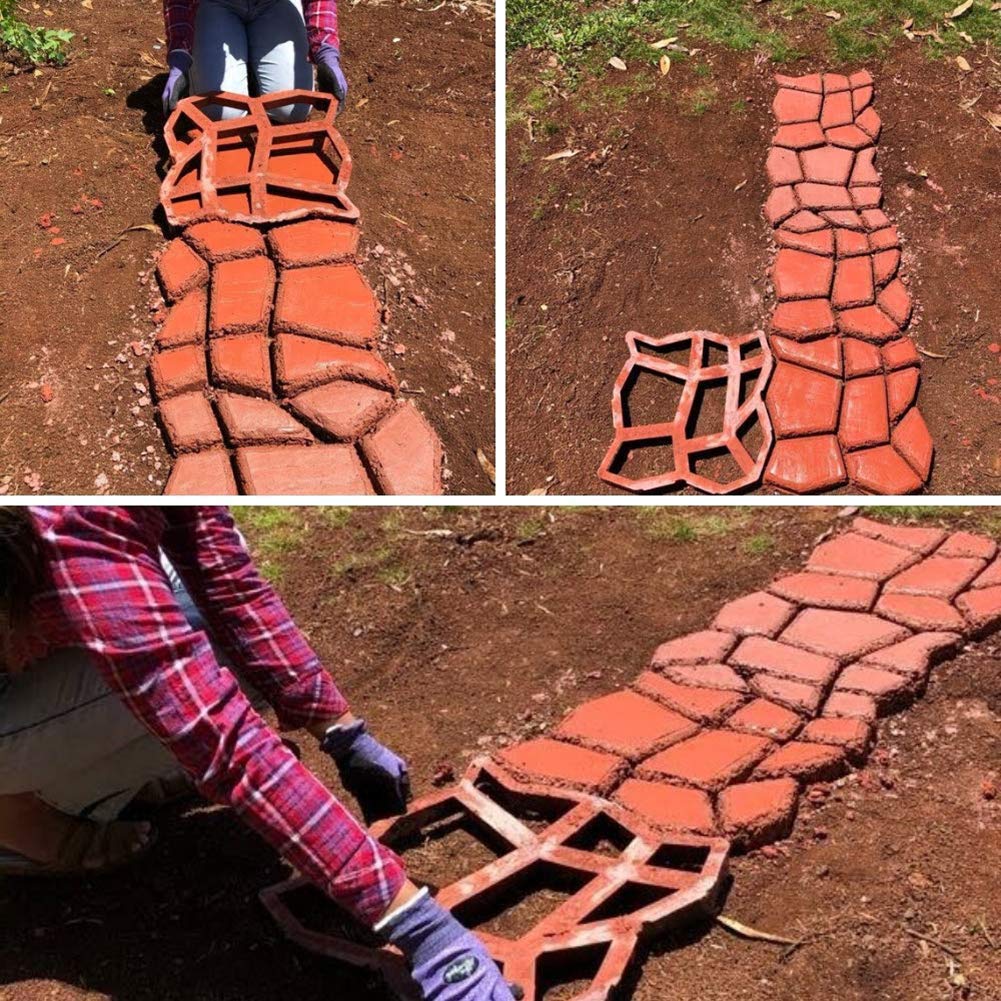 Walk Maker, Pathmate Stone Moldings Paving Pavement Concrete Molds Stepping Stone Paver Walk Way Mold , Lawn &