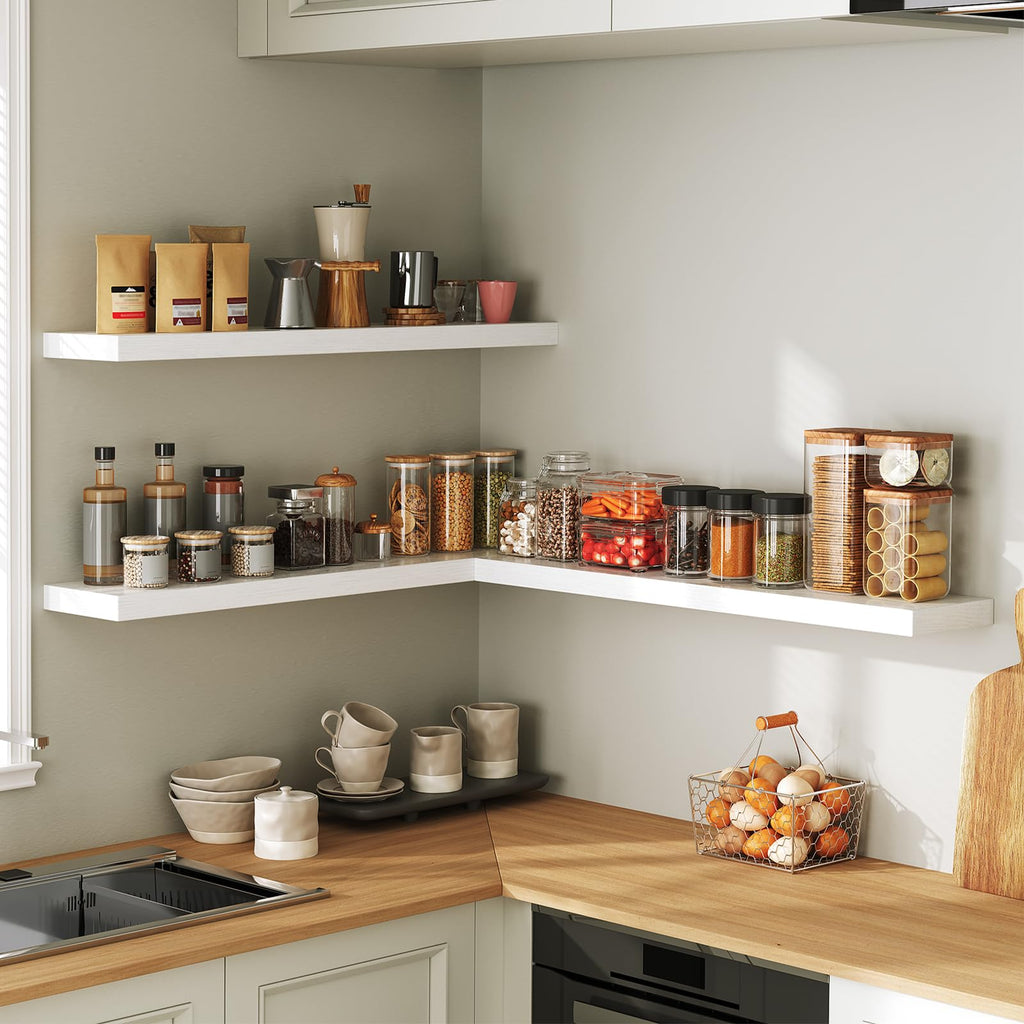 Floating Shelves for Wall, 31.5" Long Wall Shelf Set of 3 with Invisible Brackets, Hanging Shelves Farmhouse Home