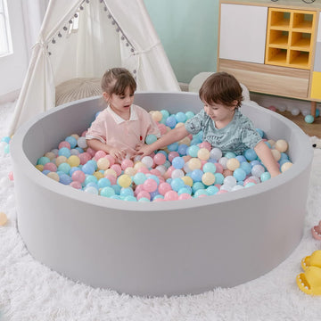 Foam Ball Pit, 47.2"x 13.8" Large Ball Pits for Toddlers-Grey