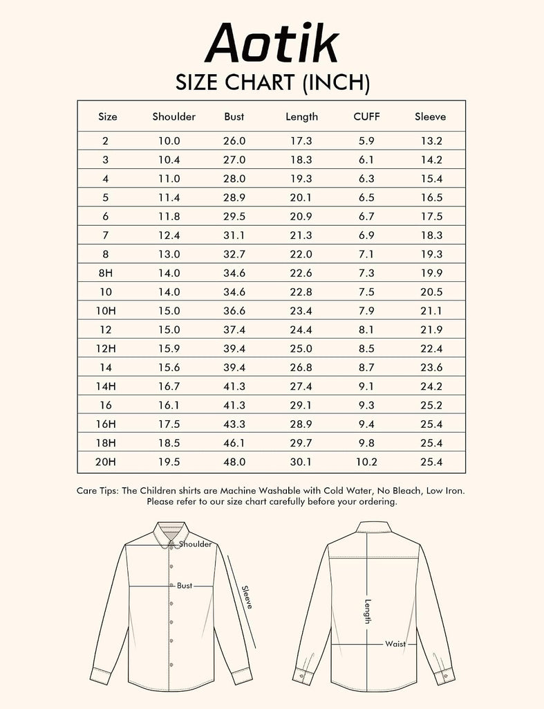 Boys Button Down Shirt Long Sleeve Oxford Dress Shirts Kids Collared