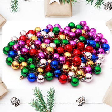 /1.18 inch Christmas Tree Ornaments, Christmas Ball Decoration Set Color Mixing(Red Green Gold Blue Purple - Set of 144