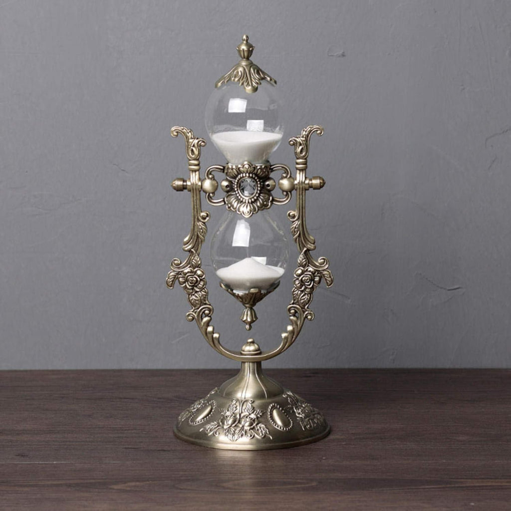 Hourglass Timer, 15 Minutes Embossed Golden Hourglass Timer,Used for Vintage Home Decoration, Office/Desk Decoration