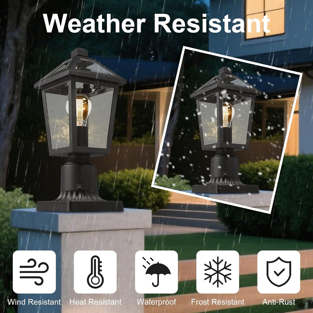 Outdoor Post Lights Fixtures, Lamp Post Light Fixture Black Finish