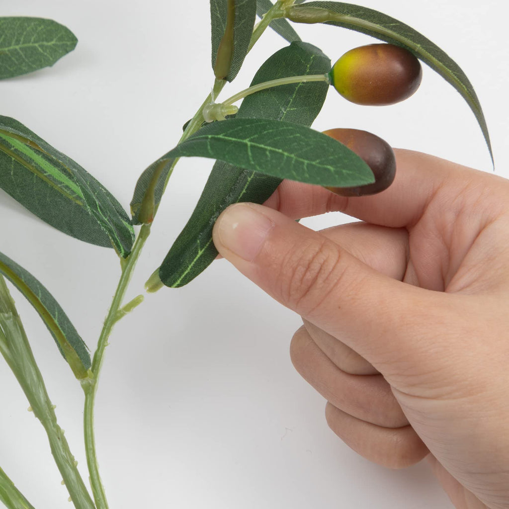 3 PCS 39" Fake Olive Tree Branches Olive Stems Large Tall Artificial Greenery Stems Bulk Faux Olive Branches for Vase