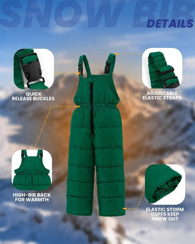 Kids Piece Insulated Snowsuit Set with Jacket and Bib Pants