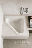 Tubs - CT6060 - Acrylic Fiberglass Soaking Classic Corner Bathtub - White Triangle Two Person Acrylic bath tubs for