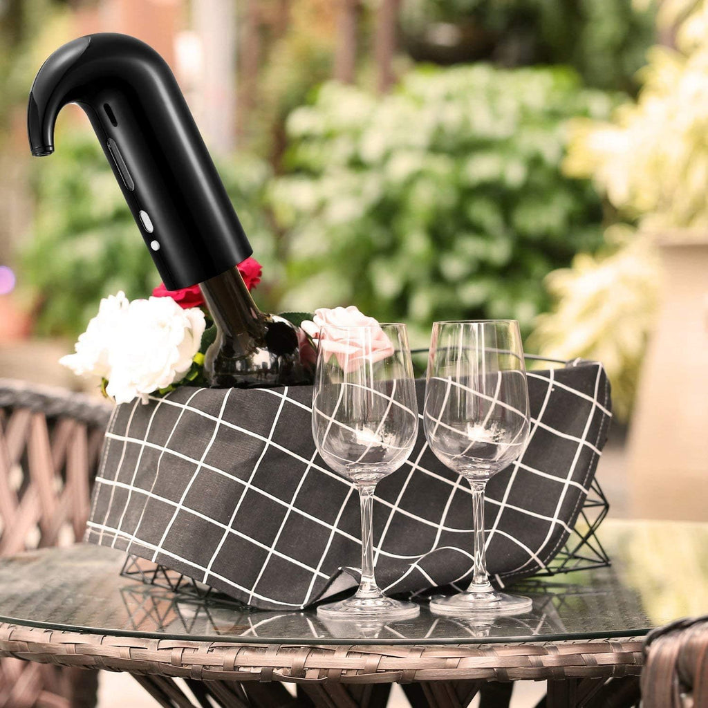 Electric Wine Aerator Pourer - Portable One-Touch Decanter and Dispenser Pump for Red and White Wine, Multi-Smart