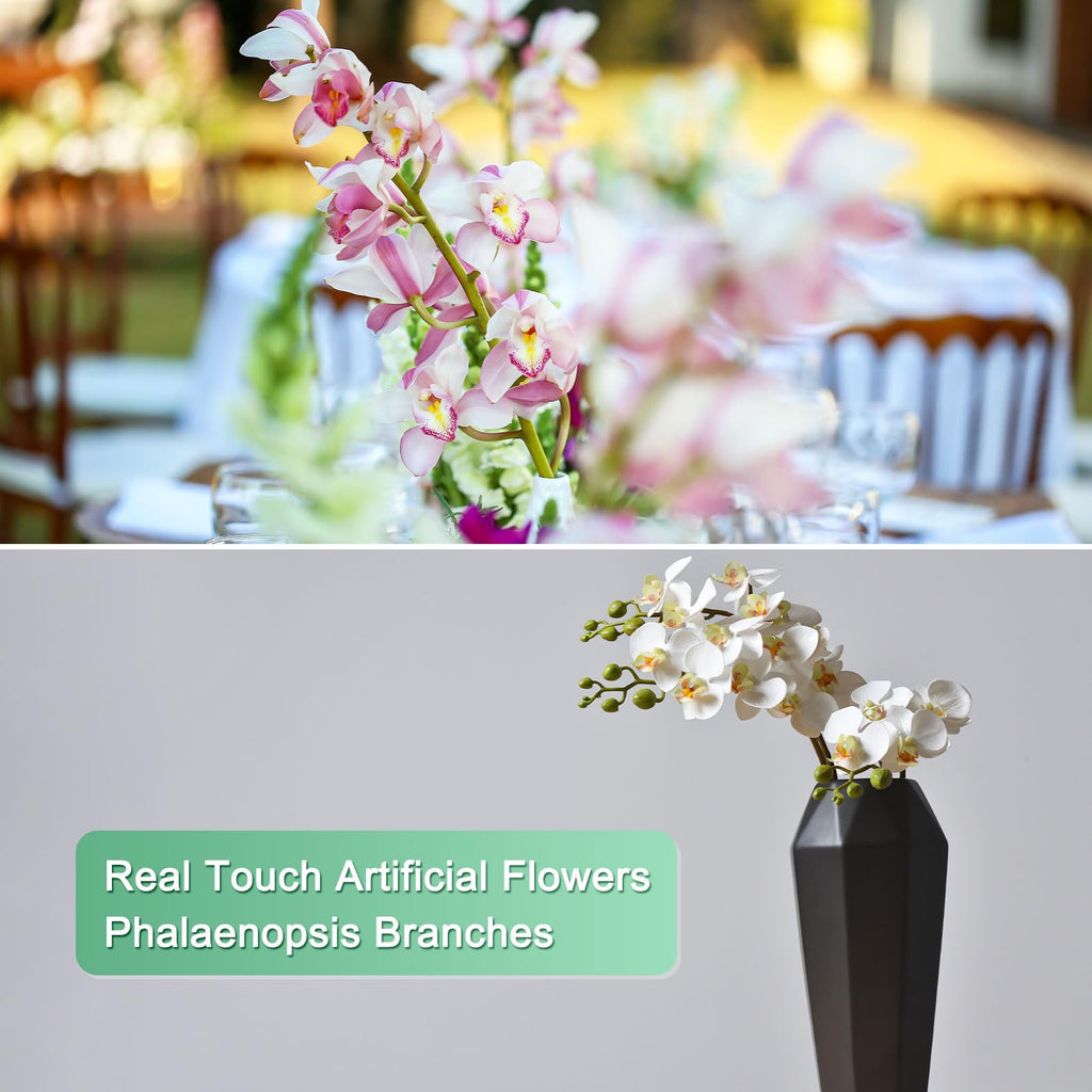 Artificial Orchid Flowers 9 Large 37" 6Pcs Lilac