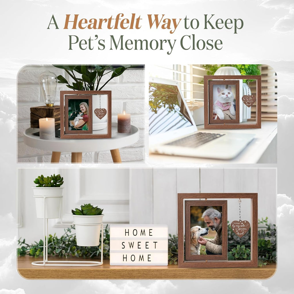 4×6 Pet Memorial Photo Frame - Keepsake Remembrance Sympathy Gift for Loss of Dog or Cat - No Longer By My Side But