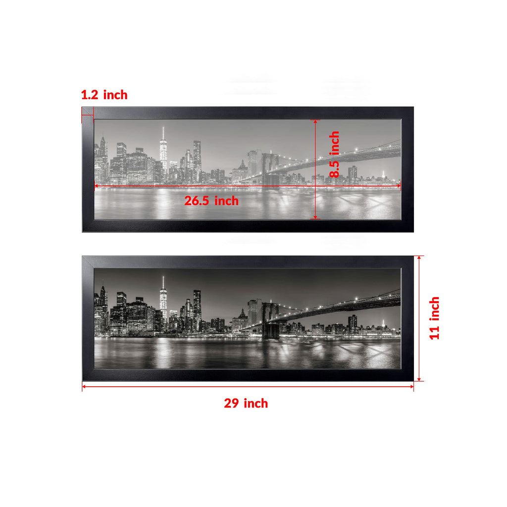 9x27 Picture Frame Black(1 Pack), Panoramic Picture Frame for Wall Decoration, Classic Black Minimalist Style