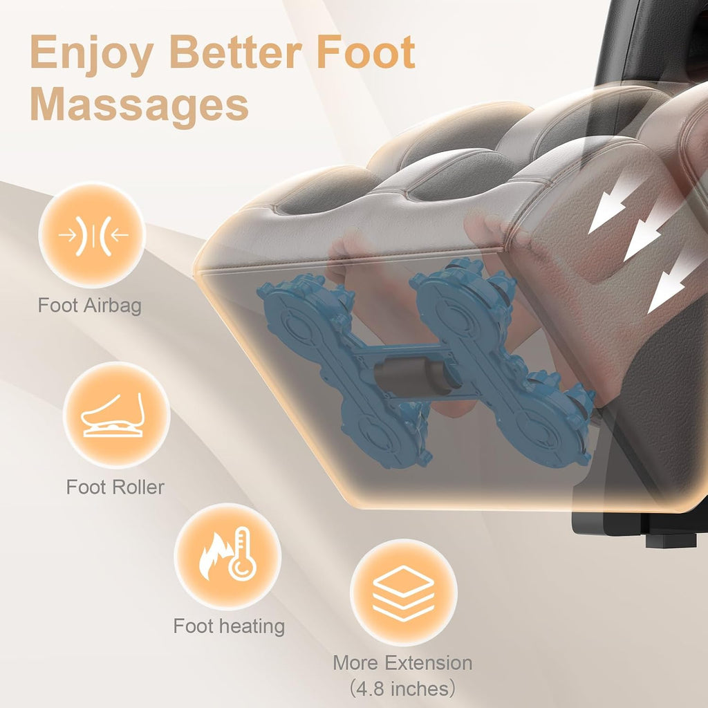 Massage Chair Full Body Zero Gravity Recliner, 2026 New Version | 14 Shiatsu Rollers, 10 Airbags, 5 Auto Modes