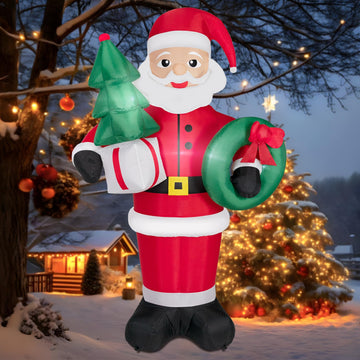 8FT Christmas Inflatables Santa Claus with Tree